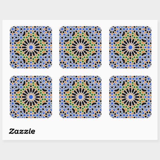 Moorish tile Square Sticker (Vel)