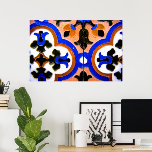 Moorish tile, The Alhambra, Spain Poster (Thuiskantoor)