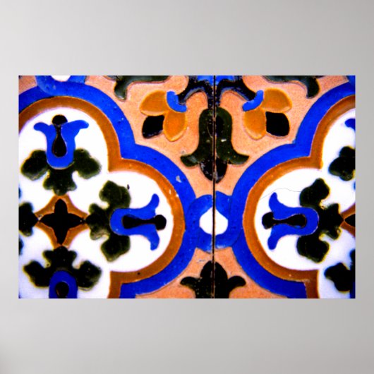 Moorish tile, The Alhambra, Spain Poster (Voorkant)