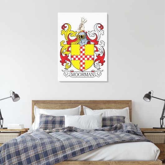 Moorman Family Crest Canvas Afdruk (Insitu (Slaapkamer))