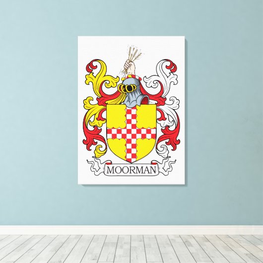 Moorman Family Crest Canvas Afdruk (Insitu (Houten vloer))