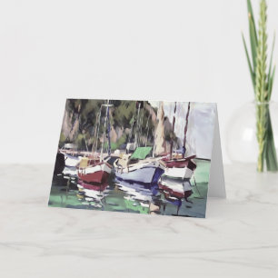 Moorn bij turunc Gulet Sailboat AcrylArt Kaart