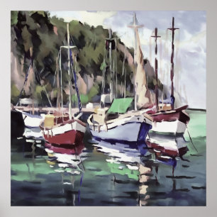 Moorn bij turunc Gulet Sailboat AcrylArt Poster