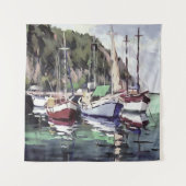 Moorn bij turunc Gulet Sailboat AcrylArt Wandkleed (Voorkant)