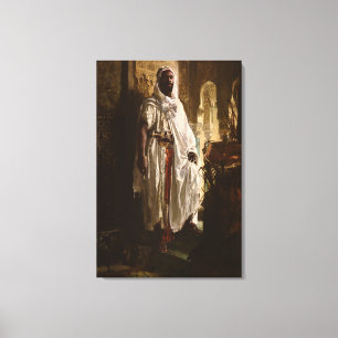 Moors hoofd Afrikaanse kunst schilderij portret Canvas Afdruk