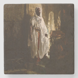 Moors hoofd Afrikaanse kunst schilderij portret Stenen Onderzetter