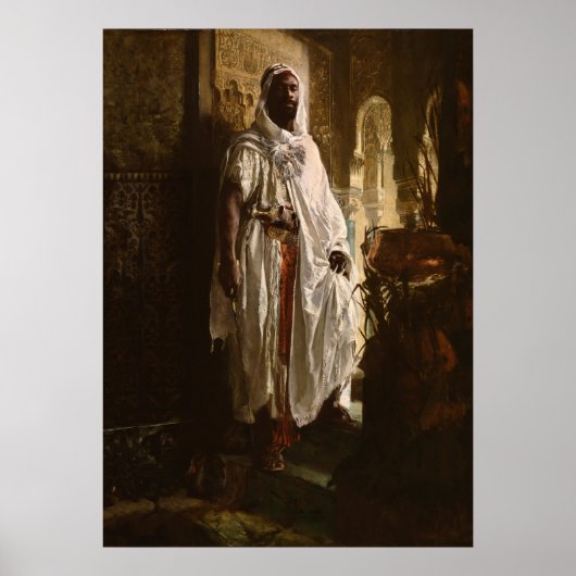 Moors hoofdmans Afrikaanse kunst schilderij portre Poster (Voorkant)