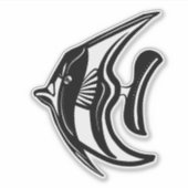 Moorsche idool (kihikihi) zwart en wit sticker (Voorkant)
