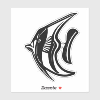 Moorsche idool (kihikihi) zwart en wit sticker