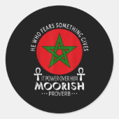 Moorse Amerikaan die bang is voor islamitisch zing Ronde Sticker (Voorkant)