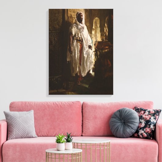 Moorse Chief Afrikaanse kunst portret Canvas Afdruk (Insitu (Woonkamer))