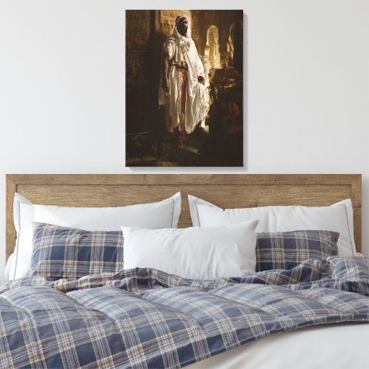 Moorse Chief Afrikaanse kunst portret Canvas Afdruk (Insitu (Slaapkamer))