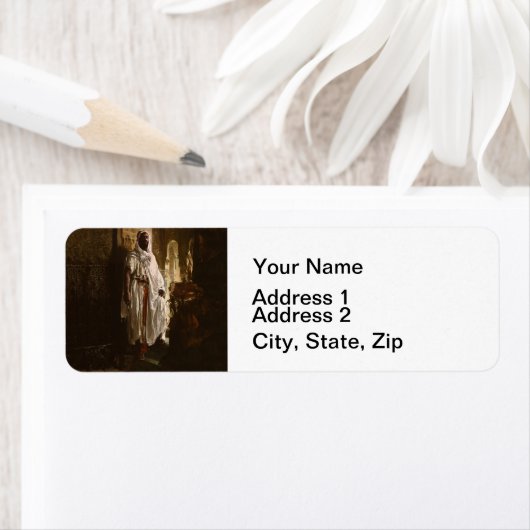 Moorse Chief Afrikaanse kunst portret Etiket (Insitu)