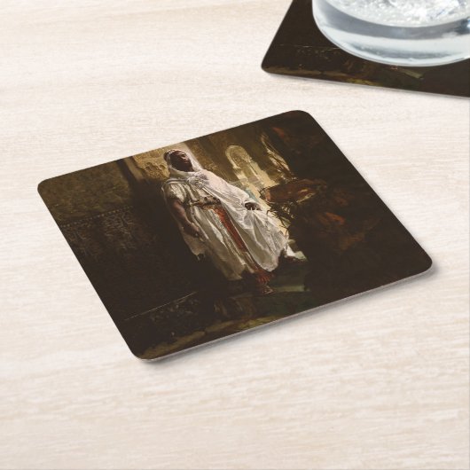 Moorse Chief Afrikaanse kunst portret Kartonnen Onderzetters (Schuin)