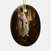 Moorse Chief Afrikaanse kunst portret Keramisch Ornament (Achterkant)