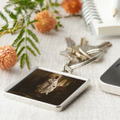 Moorse Chief Afrikaanse kunst portret Sleutelhanger (Zijkant)