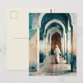 Moorse Marrakesh Blue Cream Briefkaart (Voorkant / Achterkant)
