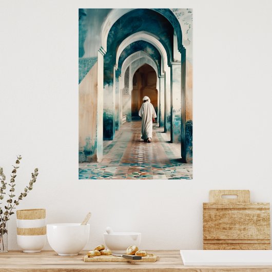 Moorse Marrakesh Blue Cream Poster (Keuken)