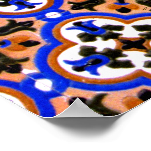 Moorse tegel, Alhambra, Spanje Poster (Hoek)