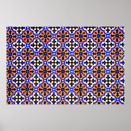 Moorse tegel, Alhambra, Spanje Poster (Voorkant)