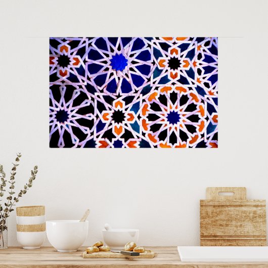 Moorse tegel, Alhambra, Spanje Poster (Keuken)
