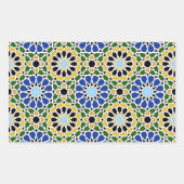 Moorse tegel Rechthoek Sticker (Voorkant)