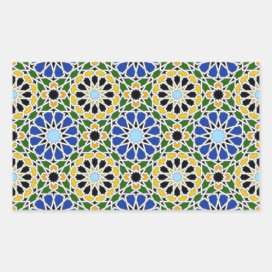 Moorse tegel Rechthoek Sticker (Voorkant)