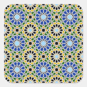 Moorse tegel Square Sticker (Voorkant)