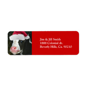 Moory Cow Kerstmis Etiket