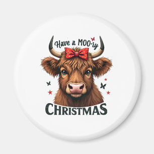 Moory Kerst Schattigee Koe Dearing Santa Magneet