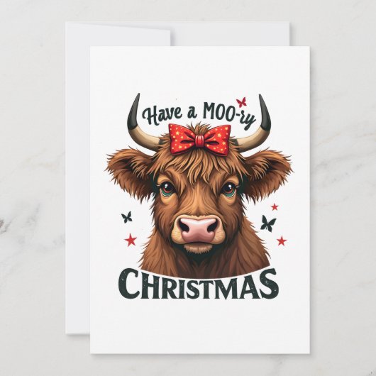 Moory Kerst Schattigee Koe Dearing Santa Save The Date (Voorkant)