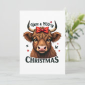 Moory Kerst Schattigee Koe Dearing Santa Save The Date (Staand voorkant)