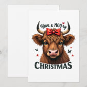Moory Kerst Schattigee Koe Dearing Santa Save The Date (Voorkant / Achterkant)