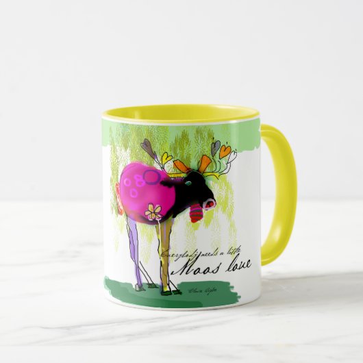 Moos Love Yellow 11 oz Combo Mok (Voorkant rechts)