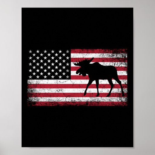 Moose 4 juli Amerikaanse vlag Amerika Patriottisch Poster (Voorkant)