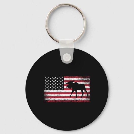 Moose 4 juli Amerikaanse vlag Amerika Patriottisch Sleutelhanger (Voorkant)