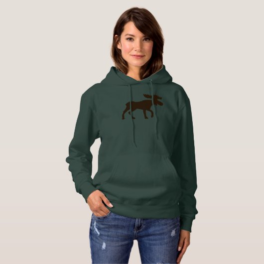 Moose Adirondack Rustic Camping Hooded Sweatshirt (Voorkant volledig)