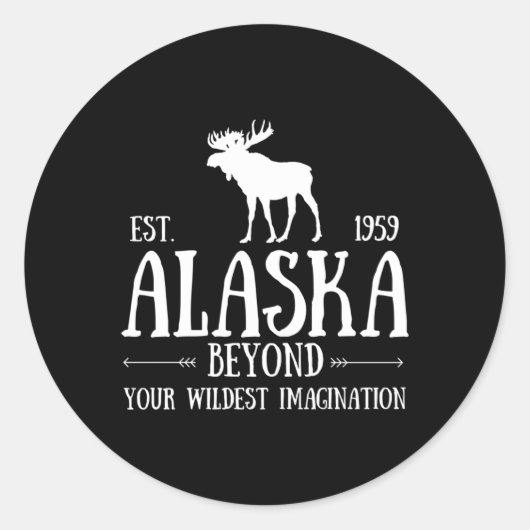 Moose Alaska Last Frontier Alaska Beer Ronde Sticker (Voorkant)