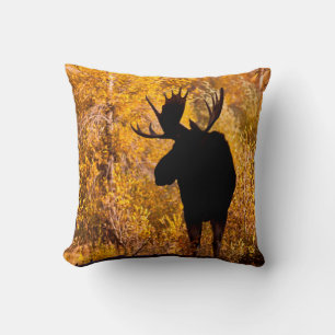 Moose (Alces Alces Alces) Bull in Golden Willows 2 Kussen