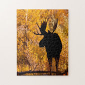 Moose (Alces Alces Alces) Bull in Golden Willows 2 Legpuzzel (Verticaal)