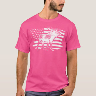 Moose American Flag  Patriottische Natuur Lover T-shirt