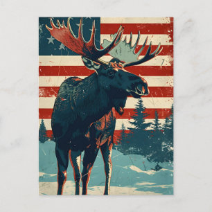 Moose Amerikaanse vlag  Briefkaart