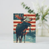 Moose Amerikaanse vlag  Briefkaart (Staand voorkant)