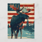 Moose Amerikaanse vlag  Briefkaart (Voorkant)