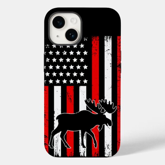 Moose Amerikaanse vlag Case-Mate iPhone Case (Achterkant)