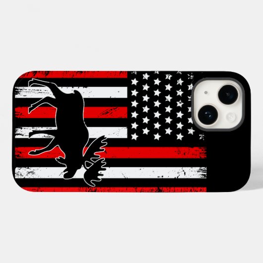 Moose Amerikaanse vlag Case-Mate iPhone Case (Achterkant (horizontaal))