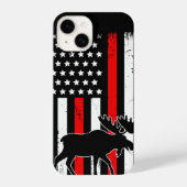 Moose Amerikaanse vlag iPhone Hoesje (Achterkant)