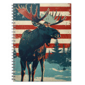 Moose Amerikaanse vlag Notitieboek (Voorkant)
