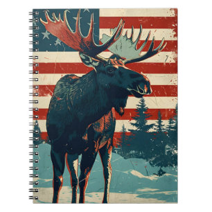 Moose Amerikaanse vlag Notitieboek