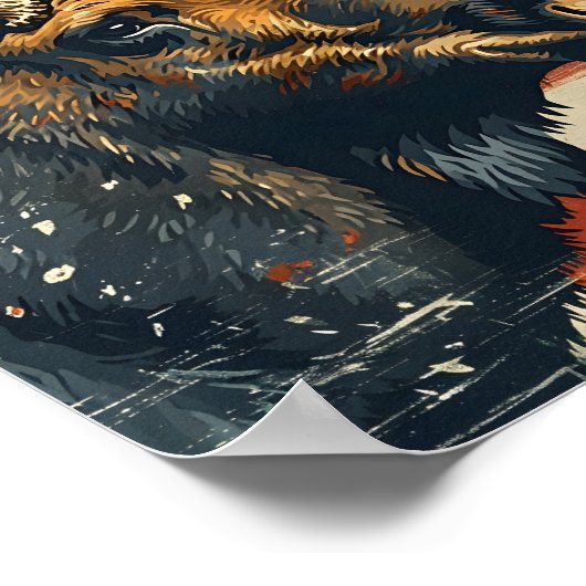 Moose Amerikaanse vlag  Poster (Hoek)